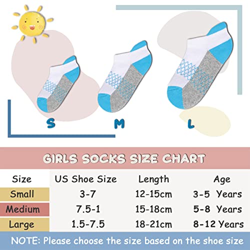 Girls Socks 6-Pack Ankle Athletic Socks For Children Cushioned Sole Low Cut Casual Socks For Little Big Kids4