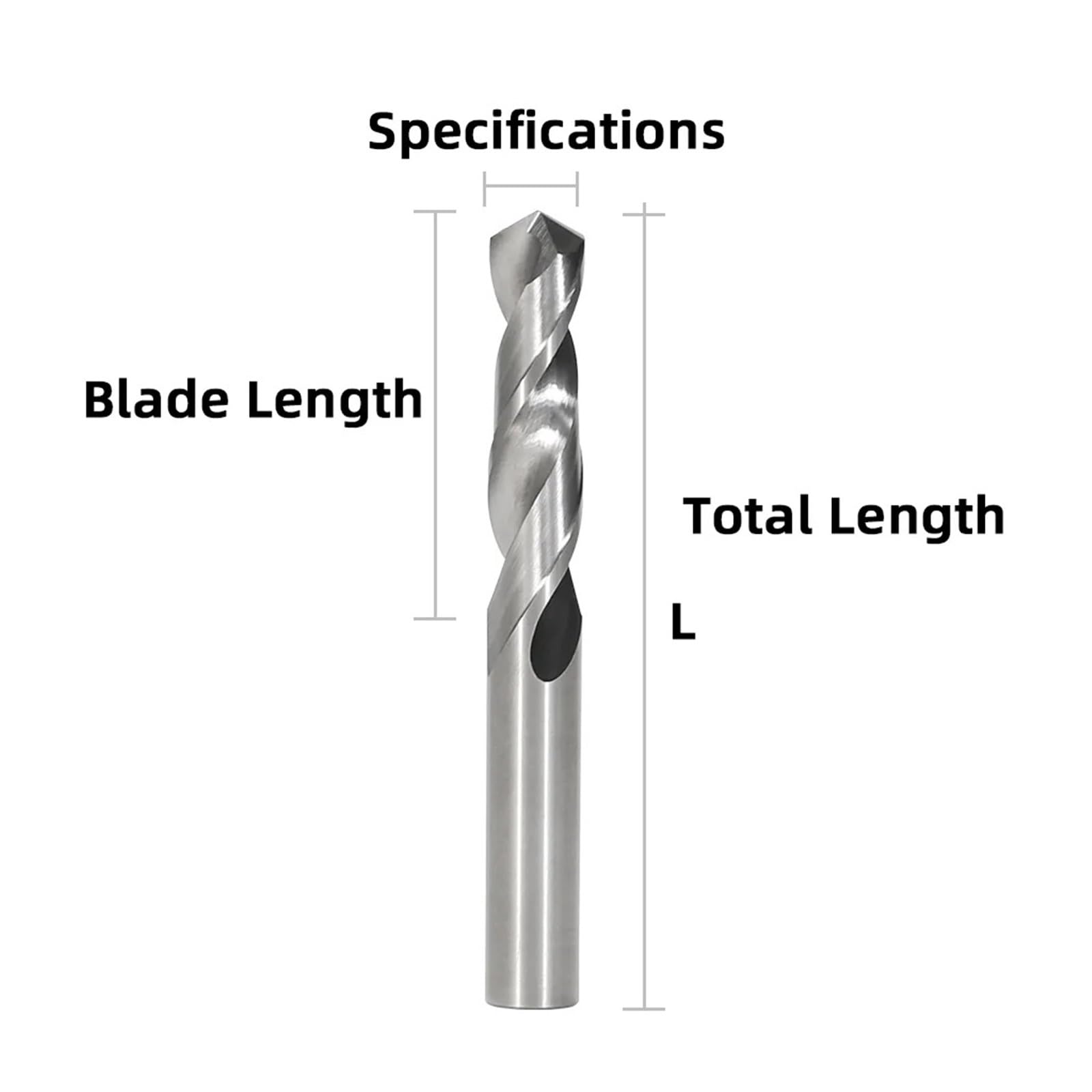 Brocas de carburo tungsteno HRC50 °, flauta, brocas Metal for metal duro, torno CNC, herramienta perforación acero 7,1-13,0mm, 1 ud(9.5mmx35x65L)