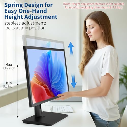 Image of Vesa Monitor Stand with Spring-Adjustable Height, Swivel, Tilt, Rotation Vesa Stand, Compatible with Monitors Within 27 inch and Weighing Between 4.8-7.8lb (Black, Only for 4.8-7.8 lb Monitor)