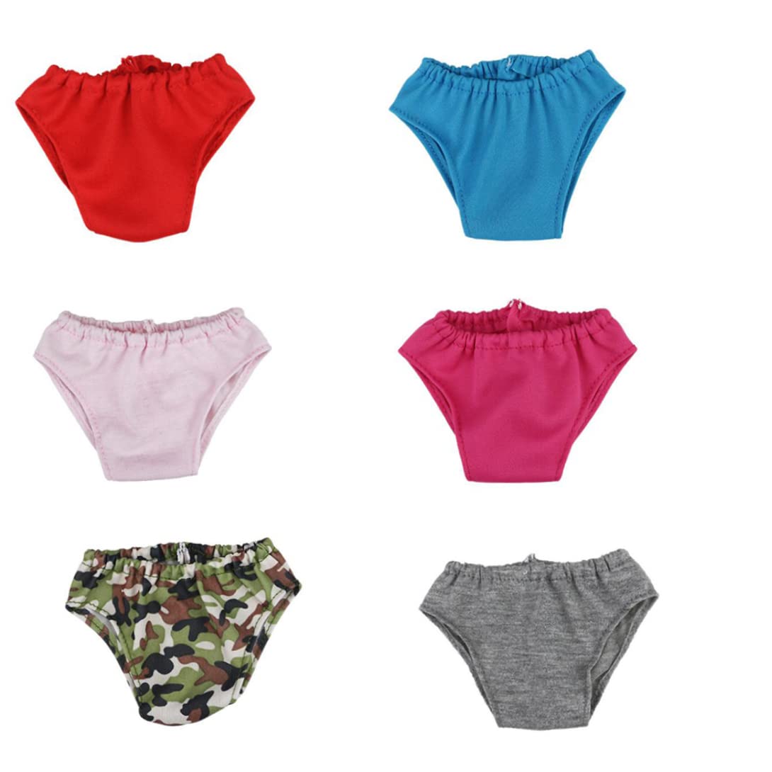 Cute Mini Underwear Creative Doll Panties Mini Briefs Bodyshorts Shorts Doll Accessories Clothes 18 Inch Girls Clothing Supplies 6pcs Briefs