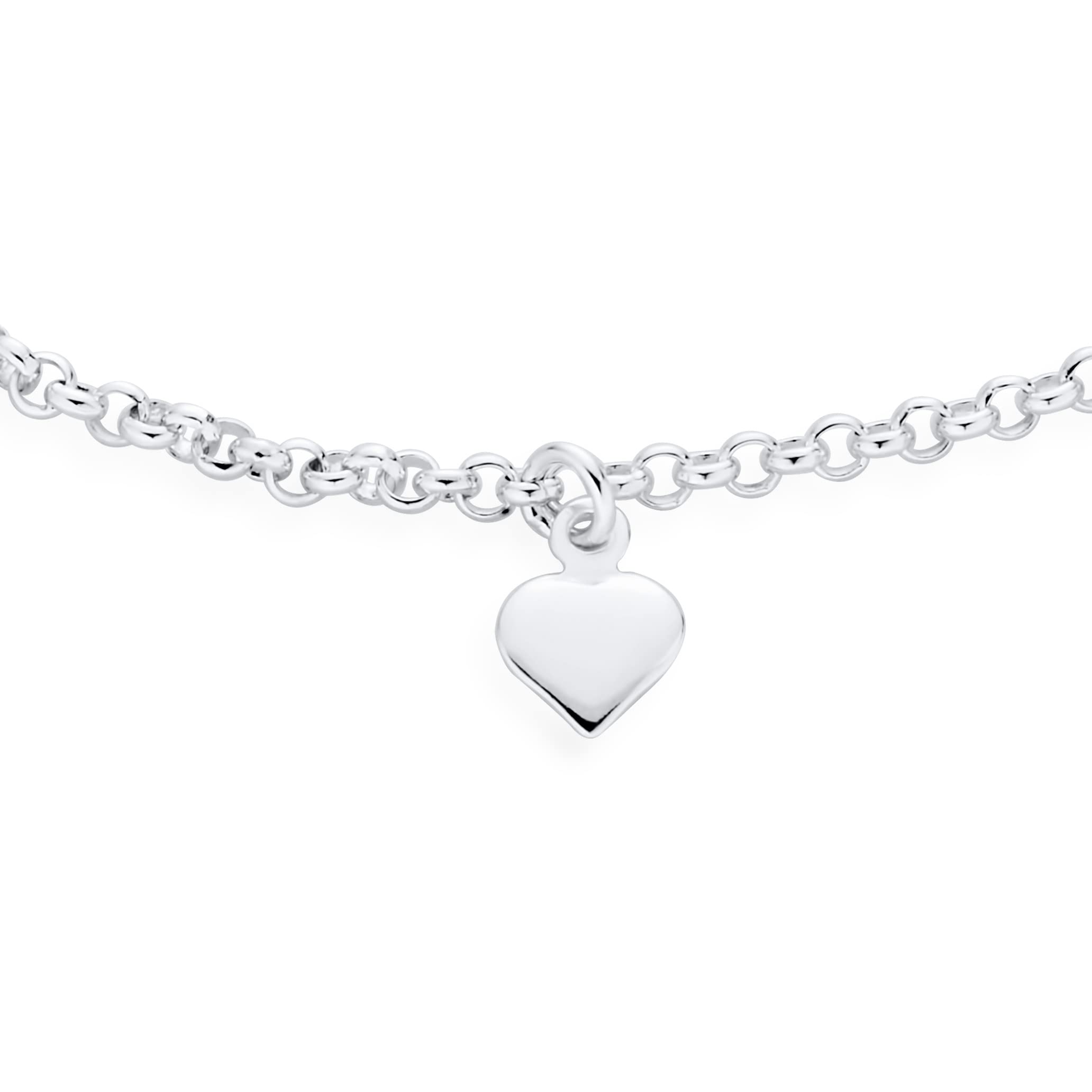Bling Jewelry Romantico Amore Multi Pendenti Goccia 7 Cuori Charms Cavigliera Per Donne .925 Argento Regolabile Da 9 A 10 Pollici Con Estensore
