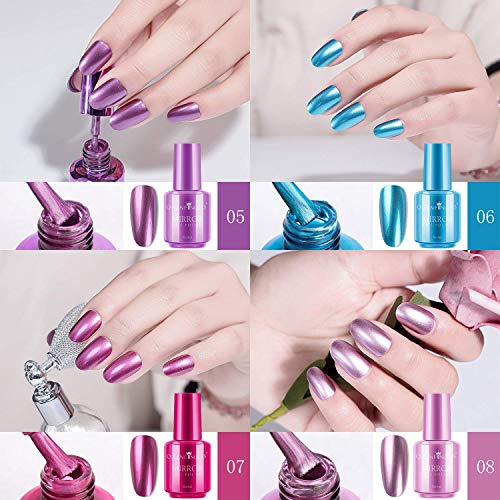 Freeorr 12 Farben Metallic-Nagellack, Langlebiger Magischer Metall-Spiegel-Effekt-Chrom Nagellack Kit-12pcs – Bild 7
