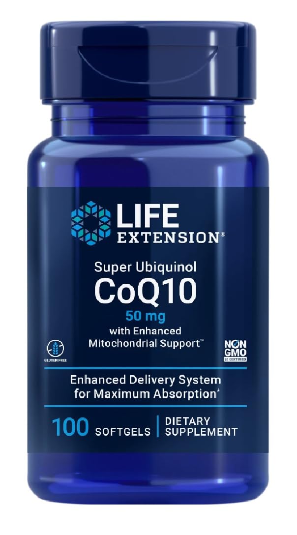 Life Extension - Super Ubiquinol CoQ10 con Soporte Mitocondrial Mejorado™, 50mg, 100 Cápsulas Blandas