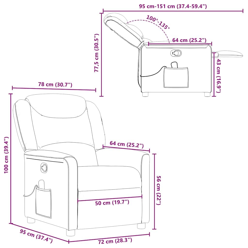vidaXL Sillón reclinable de Masaje de Tela Gris Claro, sillón de Masaje reclinable, sillón, sillón reclinable, sillón de Masaje de Oficina