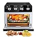 FOHERE Friteuse sans Huile 23L Friteuse à Air Chaud avec Rôtissoire et Déshydrateur, 6 Modes de Cuisson, avec Minuterie 80-230 ℃, 6 Accessoires Gratuits et 100 Recettes