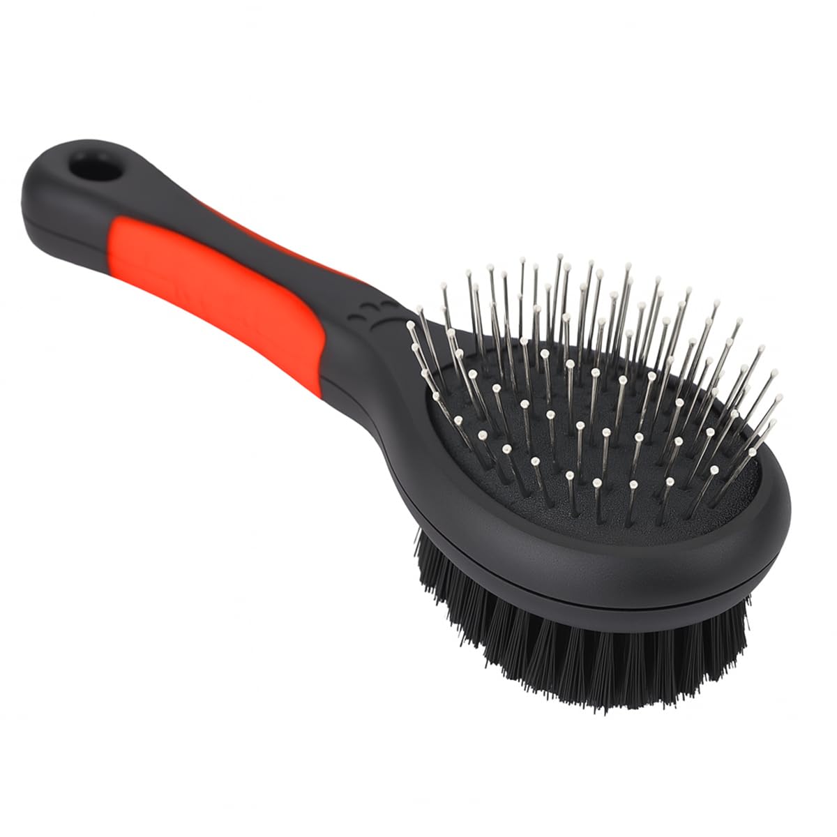 Escova Dupla Desembaraçar/Pentear Pelos Cães e Gatos, 21,5 cm, Cabo Emborrachado