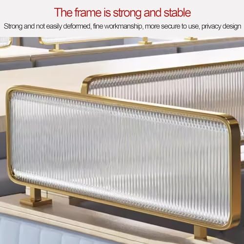 Iron Art Desk Partition Privacy Screen, Tempered Glass Divider for Hotel, Bar, Restaurant Countertop - Stylish Decorative Panel for Office Space, Stand Not Included