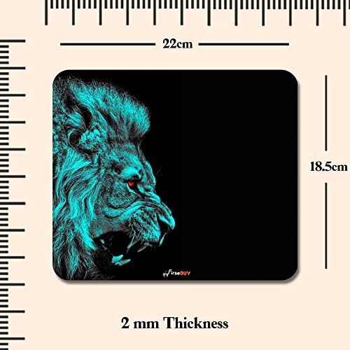 Image of Rectangle Mouse Pad, Anti Slip Rubber Lion Face Mousepads Desktops Gaming Mouse Mat Customized Designed for Home and Office, 8.6 X 7.08 Inches