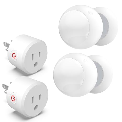 Motion Sensor Light Switch with Built-in Timer Settings, PIR Motion Sensor Plug with 3 Adjustable Ranges, Auto On/Off, Ideal for Garage, Closet, Storage Room, Works with All Light Bulbs,2Pcs