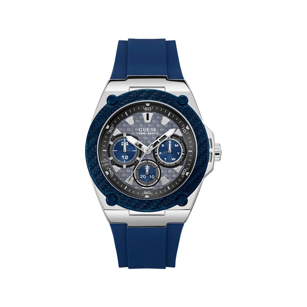 Guess Mens Quartz Watch, Multi dial Display and Silicone Strap W1049G1