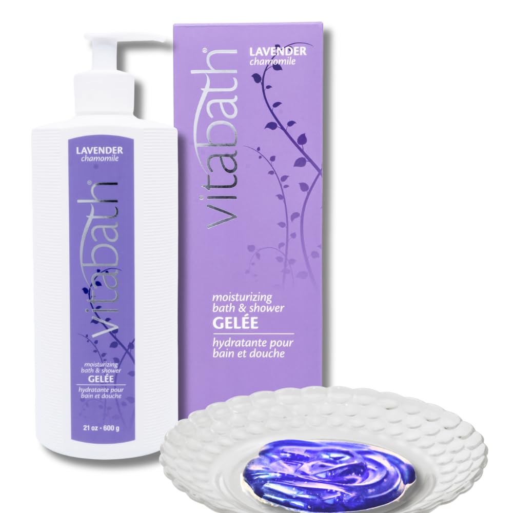 Gel hidratante de manzanilla lavanda para baño y ducha, calmante e hidratante, suavizante botánico de la piel, cuidado de la piel, limpiador corporal y gelee espumoso, 21 onzas 4