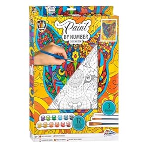 Legind Grafix Paint by Number Tiger Canvas + 12 schilderijen – (K-150072)