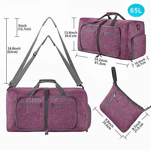 Image of Vomgomfom 65L /85L /115L Foldable Travel Duffle Bag with Shoe Compartment
