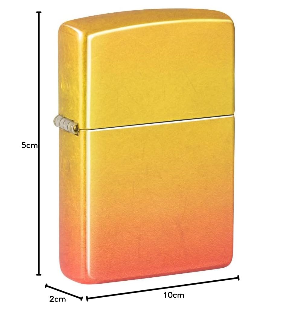 Zippo - Briquet Tempête Motif Ombre Orange Et Jaune, 540°, Impression Color Image, Rechargeable, Réutilisable, Coupe-Vent, Coffret Cadeau, Fabriqué Aux États-Unis