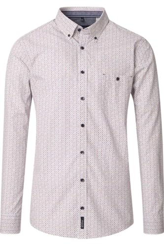 Chemise décontractée homme CASAMODA beige grenat rouge en coton respirant