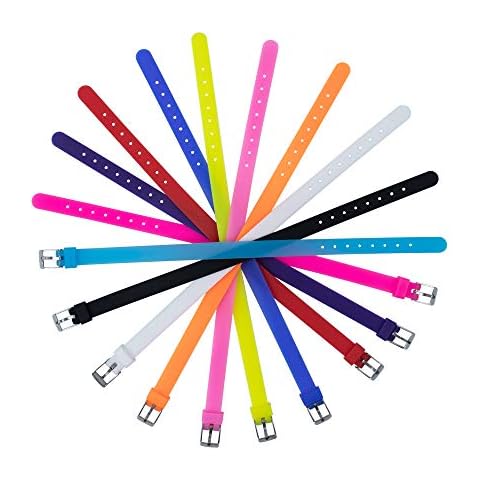 AUEAR, 20 Pack 8mm Wristbands Bracelets for 8mm Slide Letters Mix Colors for Jewelry Making DIY Craft 10 Colors (Silicone Slide) Cover