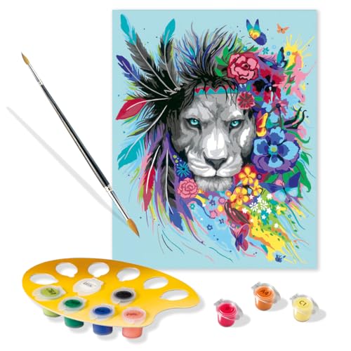 Boho Lion Ravensburger CreArt kit peinture par numéros adulte et loisir créatif 24x30