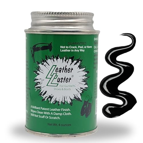 Leather Luster Patent Leather Polish, Cleaner and Conditioner | Made in the USA - Black Polish 4oz