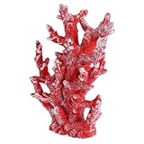 OSOLADY Decoración de Acuario Coral Artificial de Resina Roja Adorno Realista para Peceras y Escritorios para Salones y Marinos
