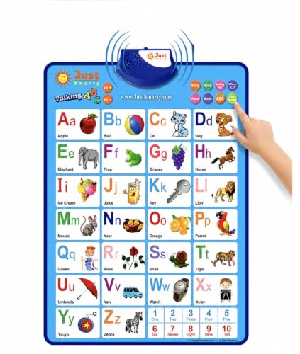 Just Smarty Alphabet Wall Chart for Toddlers 1-3 | ABCs & 123s Kids Learning Toy | Educational Gift for Infant Ages 1 2 3 4 5 | Speech Therapy for Kids 1-3 | Autism Toys for Toddlers 3-4