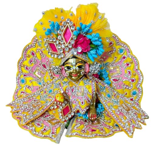 Image of Partish Laddu Gopal Heavy Janamashtmi Dress Size 2 l Ladoo Gopal Dress l Kanha Ji Poshak Size 1 2 4 5 6 (Q)