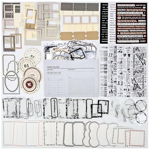 Diuhofart Vintage Scrapbooking Supplies Kit, 80Pcs Diecut Film Strips Photo