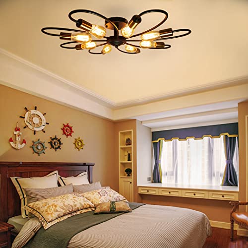 Image of Avior Low Height Ceiling Lamp, Chandelier for Living Room, Restaurant Lamps and Hotels (Black.)
