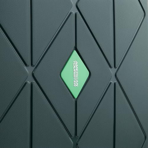 Image of American Tourister Qubiz | Cabin Trolley Bag (55 cm) | 360 8 Wheel Travel Luggage | Hard Case Polypropylene Suitcase | Recessed Combination Lock | Green
