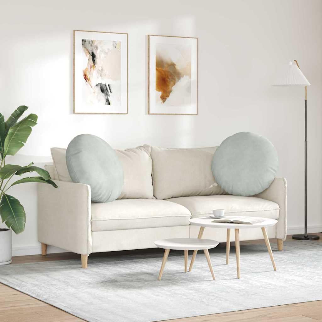 Générique Poduszki do siedzenia 2 szt. Jasnoszary 40 x 13 cm Aksamitny | Wyściółka z włókien poliestrowych, zdejmowana osłona z zamkiem błyskawicznym, zmywalna, do salonu sypialni biura