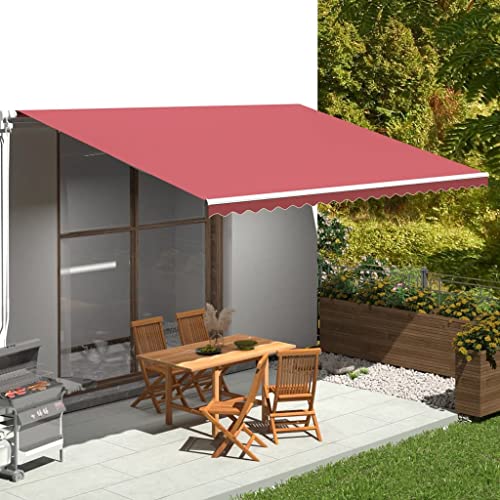 Toile de store banne 5x3.5m anti-UV polyester imperméabilisé rouge