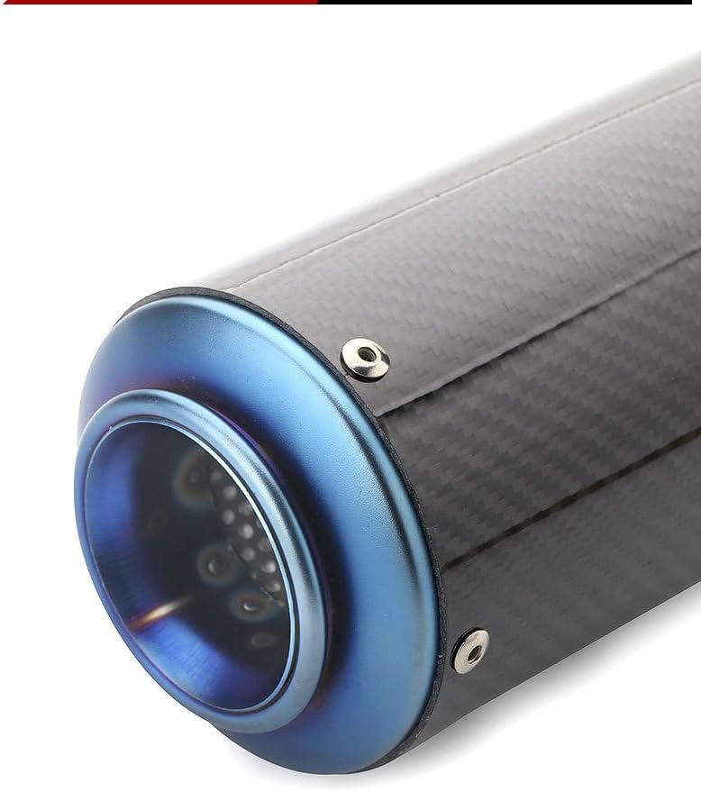 FIRECARP バイクサイレンサー, ステンレス＋カーボン製 スリップオンマフラー, 50.8mm差込口径, スプリングフック・バ