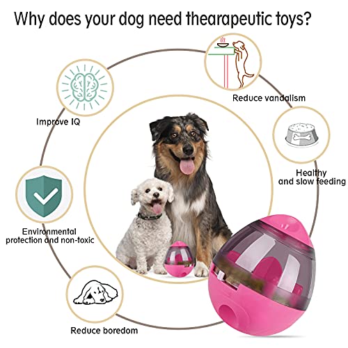 Swenter B07Czzz9R9 1 Treat Ball Dog Toy For Pet Increases Iq Interactive Food Dispensing Ball, Rose, 4.6 X 3.9 Inch #TOP1