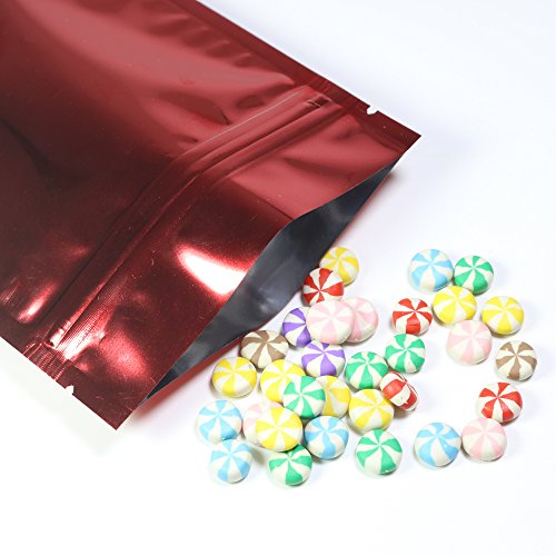 Bolsas de embalaje plano QuickQlick de aluminio rojo para almacenar muestras y objetos pequeños 8