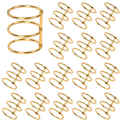 BUYGOO 20Pcs 3 Ring Metal Loose Leaf Binders Book Rings Snap Split Hinged with 30 mm Inner Diameter Gold Book Rings for DIY Travel Diary, Photo Album, Binding Spines Combs, Resin Notebook Molds