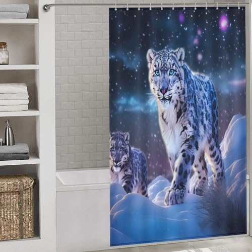 Rideau de douche léopard tissu polyester lavable imperméable pour salle de bain domicile