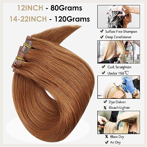 Extensiones clip pelo natural Remy liso 100g rubio degradado ombré 4