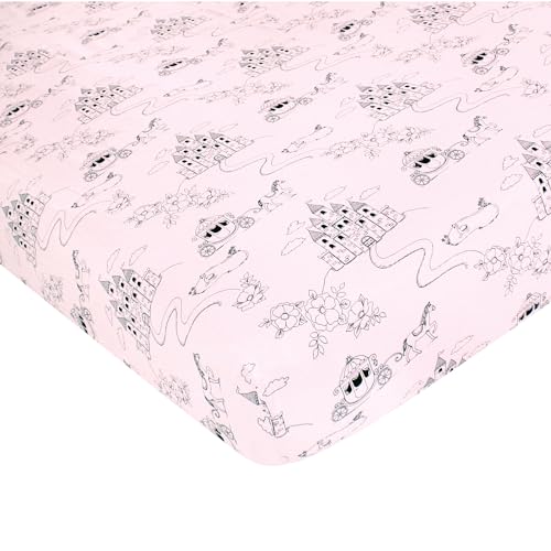 Image of Hudson Baby Unisex Baby Cotton Fitted Crib Sheet, Fairytale Princess, One Size