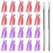 Teenitor Nail Polish Gel Remover Tools with Pack of 20 Acrylic Nail Art Soak Off Clips& 2pcs Cuticle Pusher Stainless Steel
