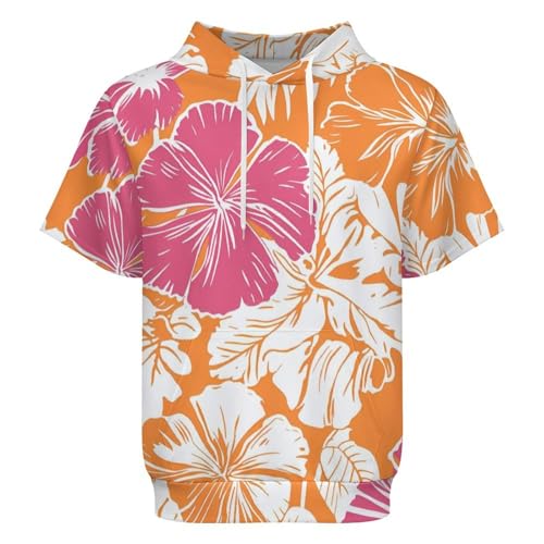 Tie Dye Print Men's Short Sleeve Hoodie Sport Casual Sweatshirt Pullover Hooded T-Shirts with Pocket4