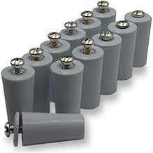 40 mm Grey Blind Stops | for Roller Blinds, Made of PVC, Pack of 12 Units | Each Grey Blind Stop Includes Everything You Need for Assembly.