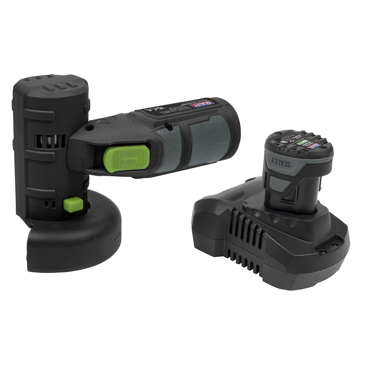Sealey Black Cp108vag 10.8V 2Ah Ø85mm Cordless Angle Grinder Kit,