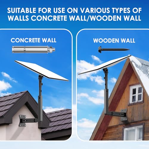 Image of Starlink Mount for Standard 4 /4X /Gen 3, Adjustable Starlink Wall Mount Gen 3 /V3 with Telescoping Arm, Rustproof, Weatherproof for Concrete /Wood Walls, Starlink Wall Mounts for Dishes