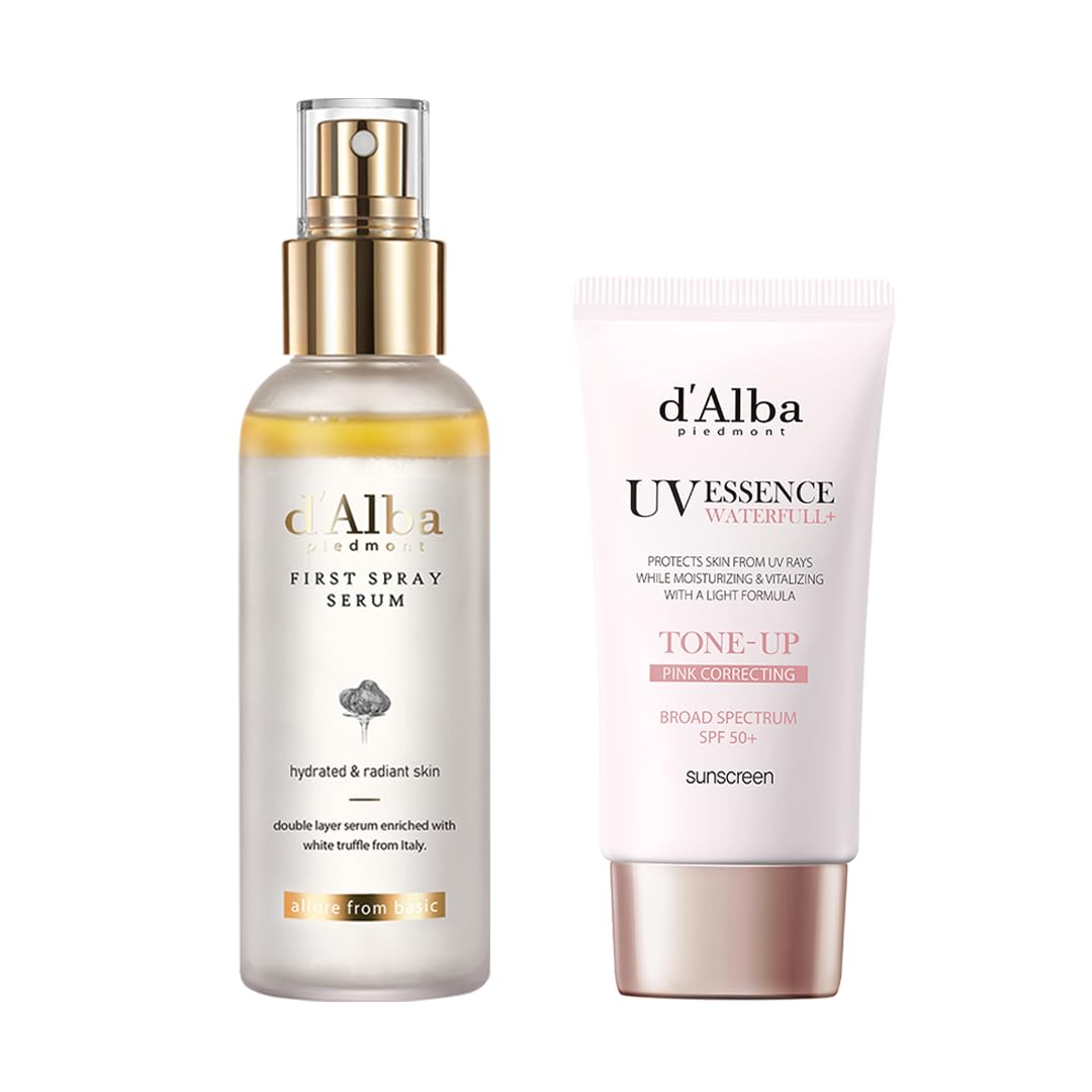 d'alba PiedmontWhite Truffle Spray Serum & Waterfull Tone-Up Sunscreen BROAD SPECTRUM SPF 50+, Korean Skin Care, All Skin Tones, Vegan