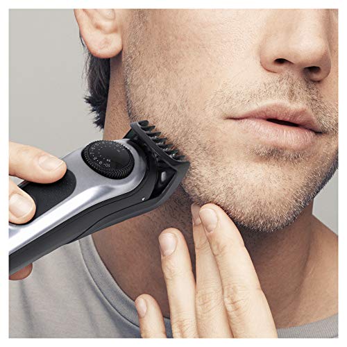 Braun Beard Trimmer & Hair Clipper, Detail Trimmer Attachment + 2 Combs + Fusion Proglide Razor Included, Beardtrimmer Bt5060, Cordless, Black/Silver #TOP4
