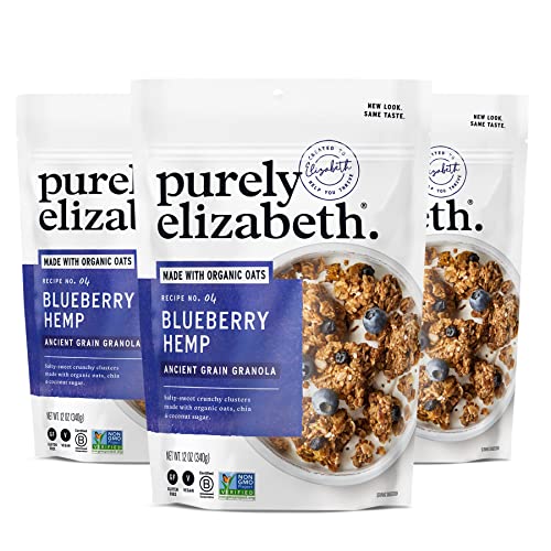 20% coupon - ★Purely Elizabeth, Blueberry, Ancient Grain Granola, 12oz, 3 bags