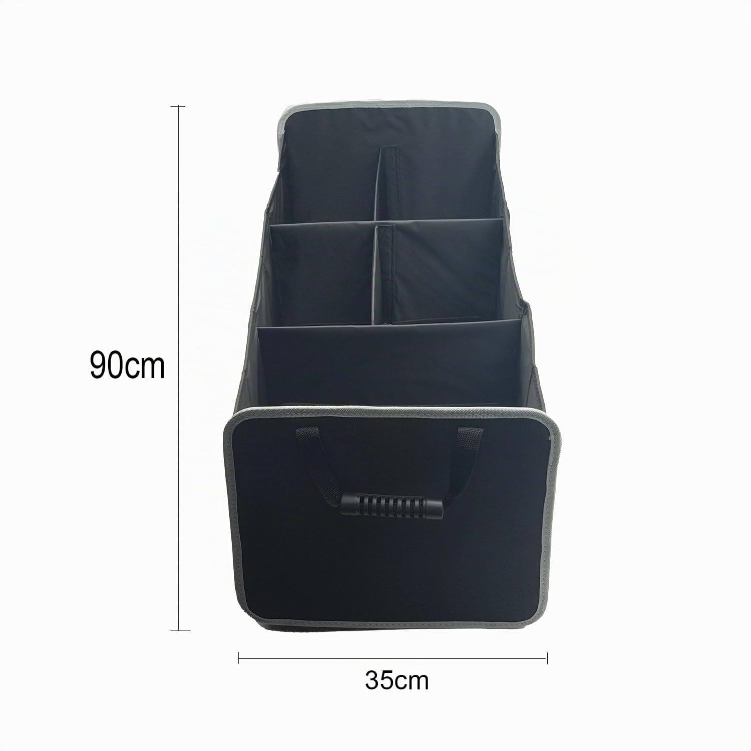 Organizer Bagagliaio Auto,Organizer Per Bagagliaio,Organizer Baule Auto Pieghevole Con Cinque Scomparti,Cinghie Di Sicurezza Regolabili,Coperchio Rimovibile,Fondo Antiscivolo(Nero,Extra Grande)