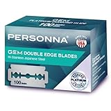 Personna Platinum GEM Double Edge Blade. Surgical Japanese Stainless Steel with Platinum Diamond Glide Coating. (100 Pack)