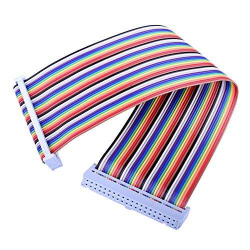 Kuman SC05-NEW Rpi Gpio Breakout Expansion Board + Ribbon Cable + Assembled T Type Gpio Adapter 20Cm Fc40 40Pin Flat Ribbon Cable thumb #2