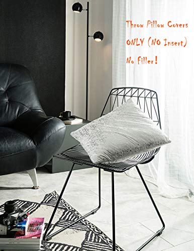 Xinrjojo Pack Of 2,Sparkling Decorative Suede Pillow Covers Soft, Square Throw Pillow Covers, Solid Color Cushion Covers, Pillow Cases For Sofa Bedroom Car 20 X 20 Inch, 50 X 50 Cm(Silver- White) #TOP1