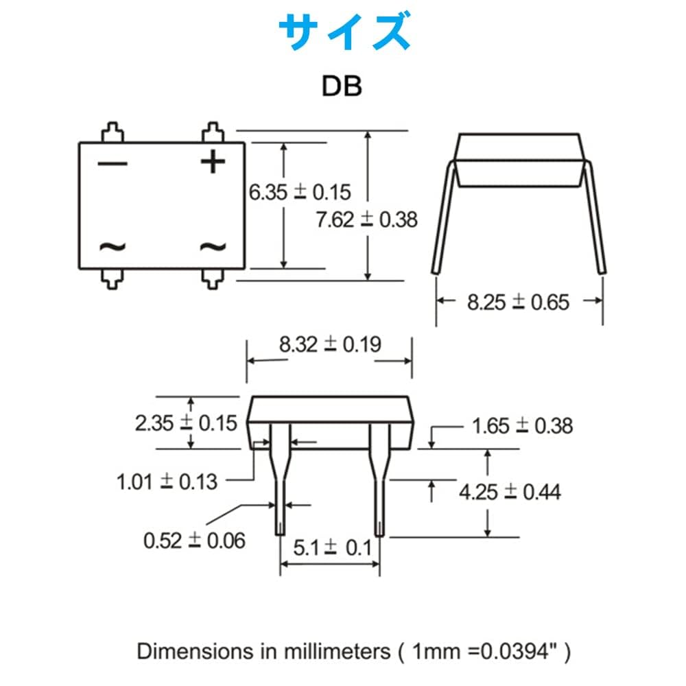 Amazon.co.jp: YFFSFDC ブリッジ整流器 50個セット DB107 1A